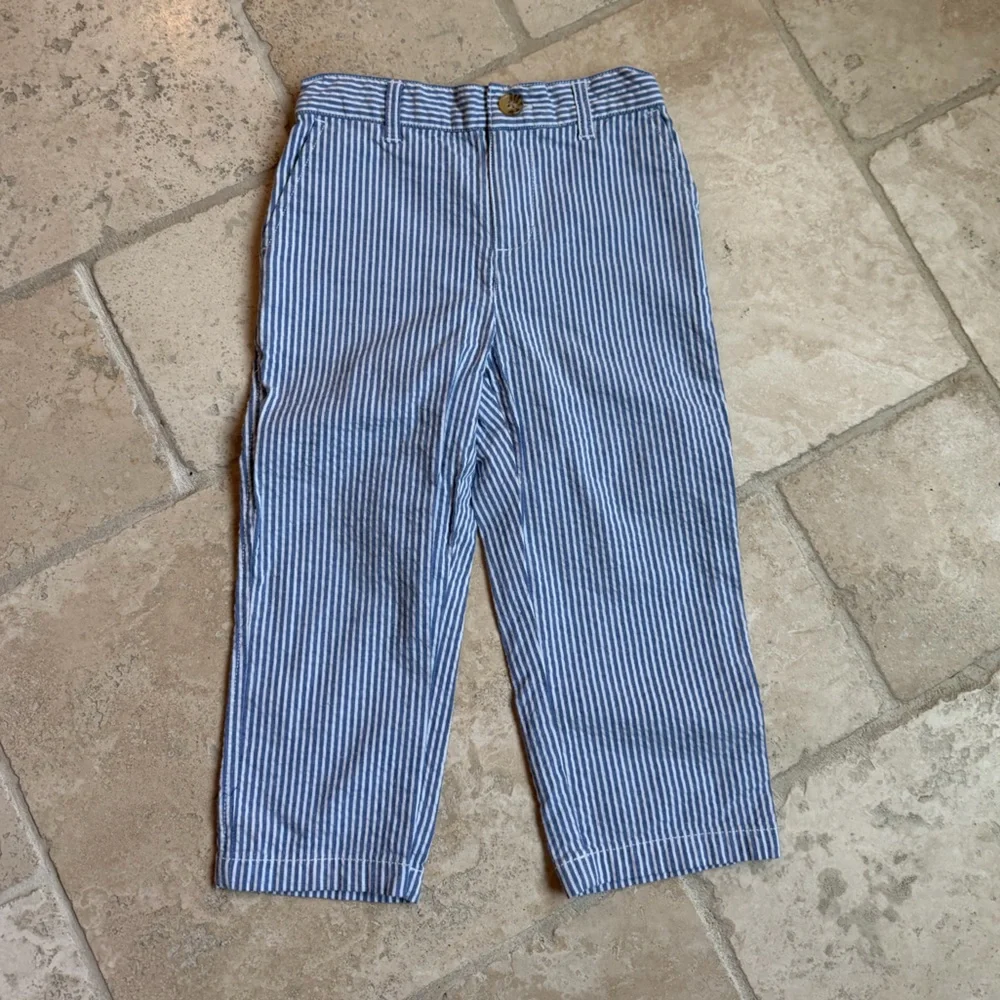 Ralph Lauren Blue & White Striped Seersucker Pants